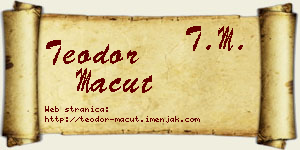 Teodor Macut vizit kartica
